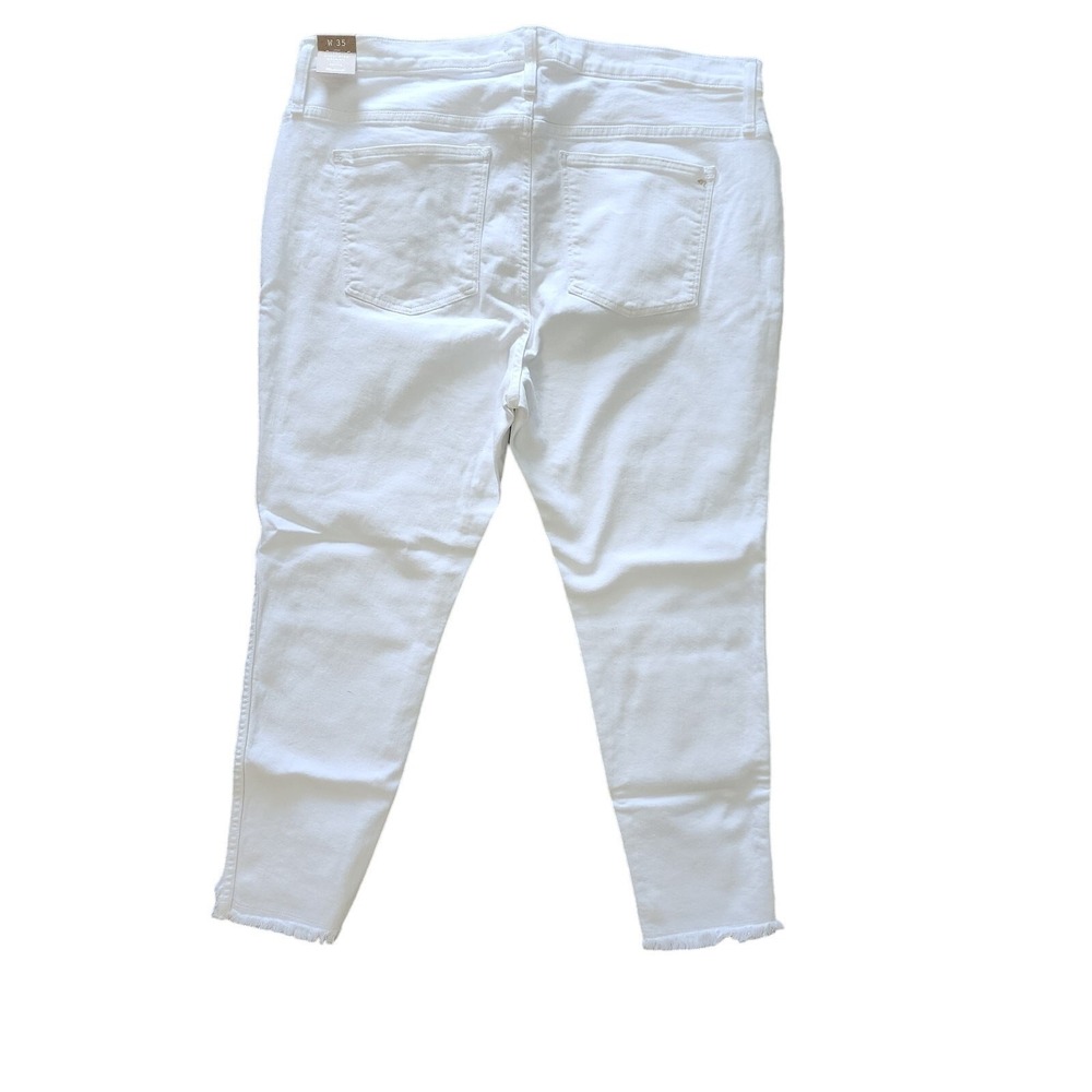 Madewell 10" High-Rise Skinny Jeans White Button‎ Fly Raw Hem Womens 35 Petite - Picture 6 of 11